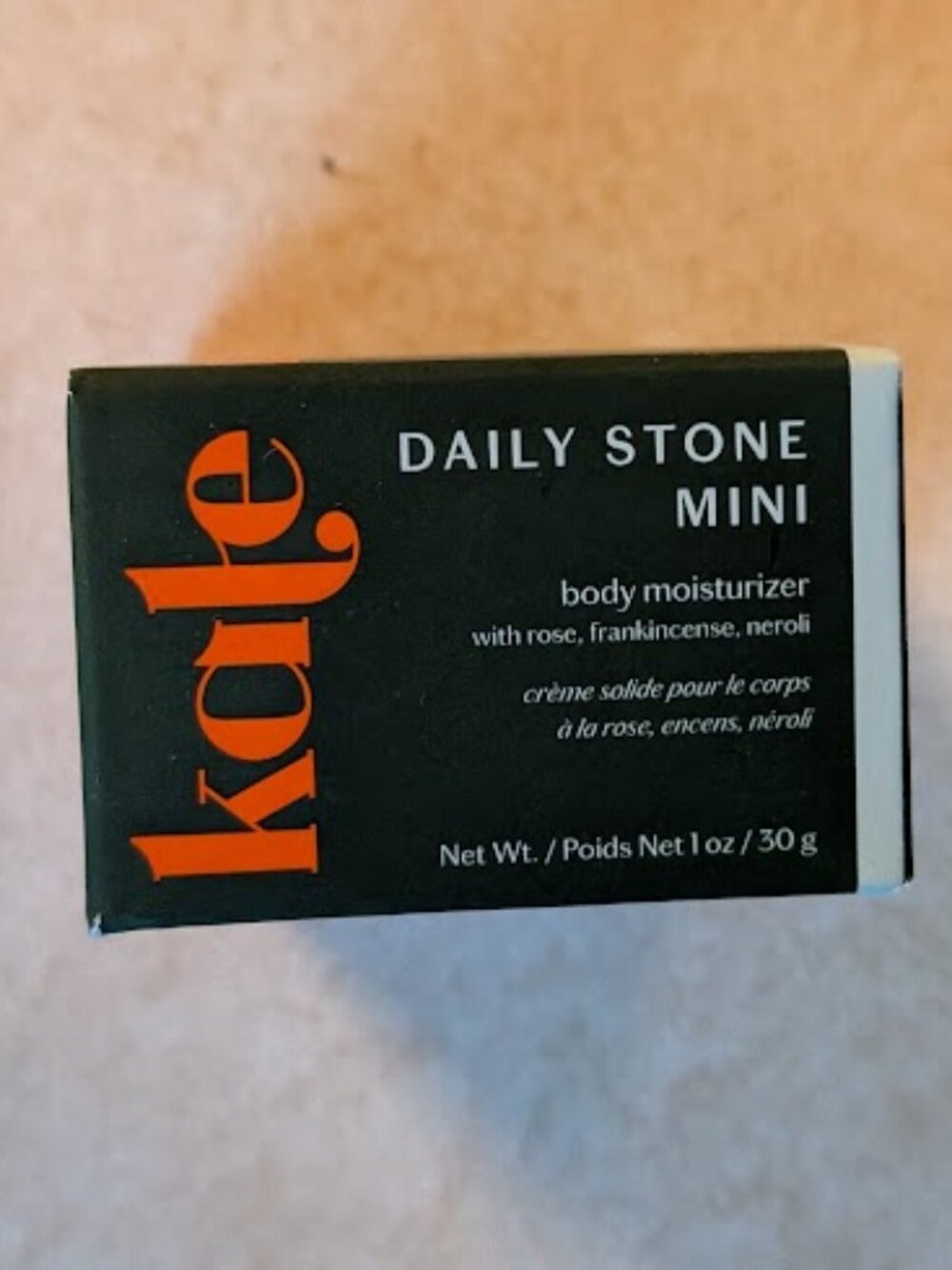 NIB Kate McLeod Daily Stone Mini body moisturizer w/rose, frankincense, neroli